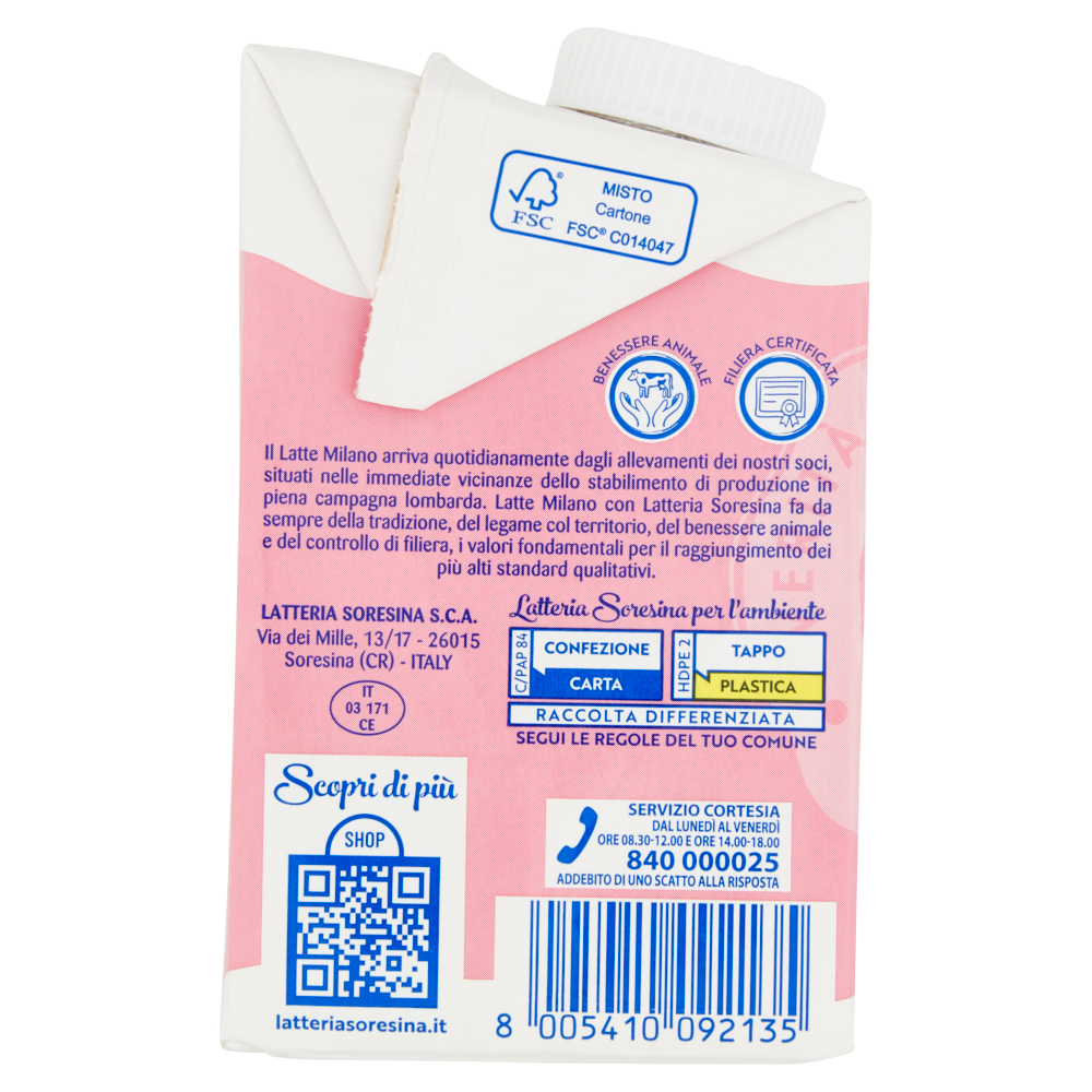 Latte Milano Latte Parzialmente Scremato UHT a lunga conservazione 500 ml