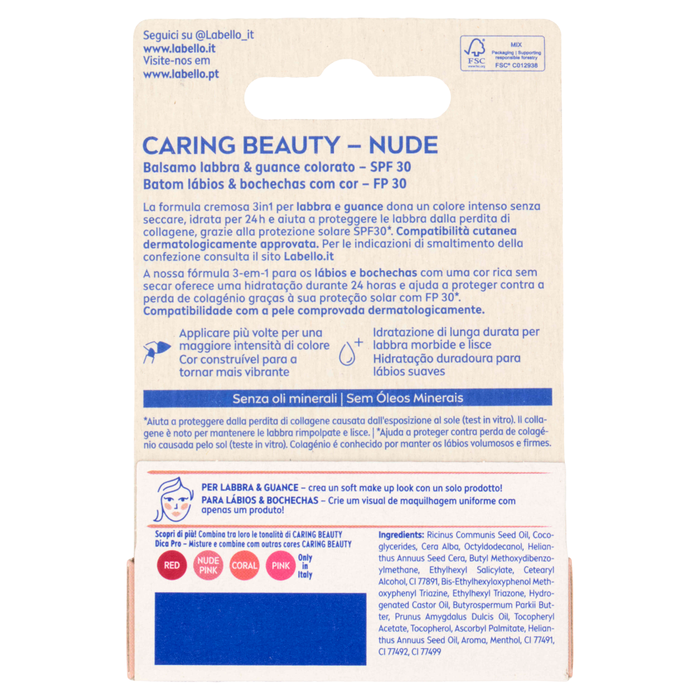 Labello Caring Beauty Lip & Cheek Nude SPF 30 4,8 g