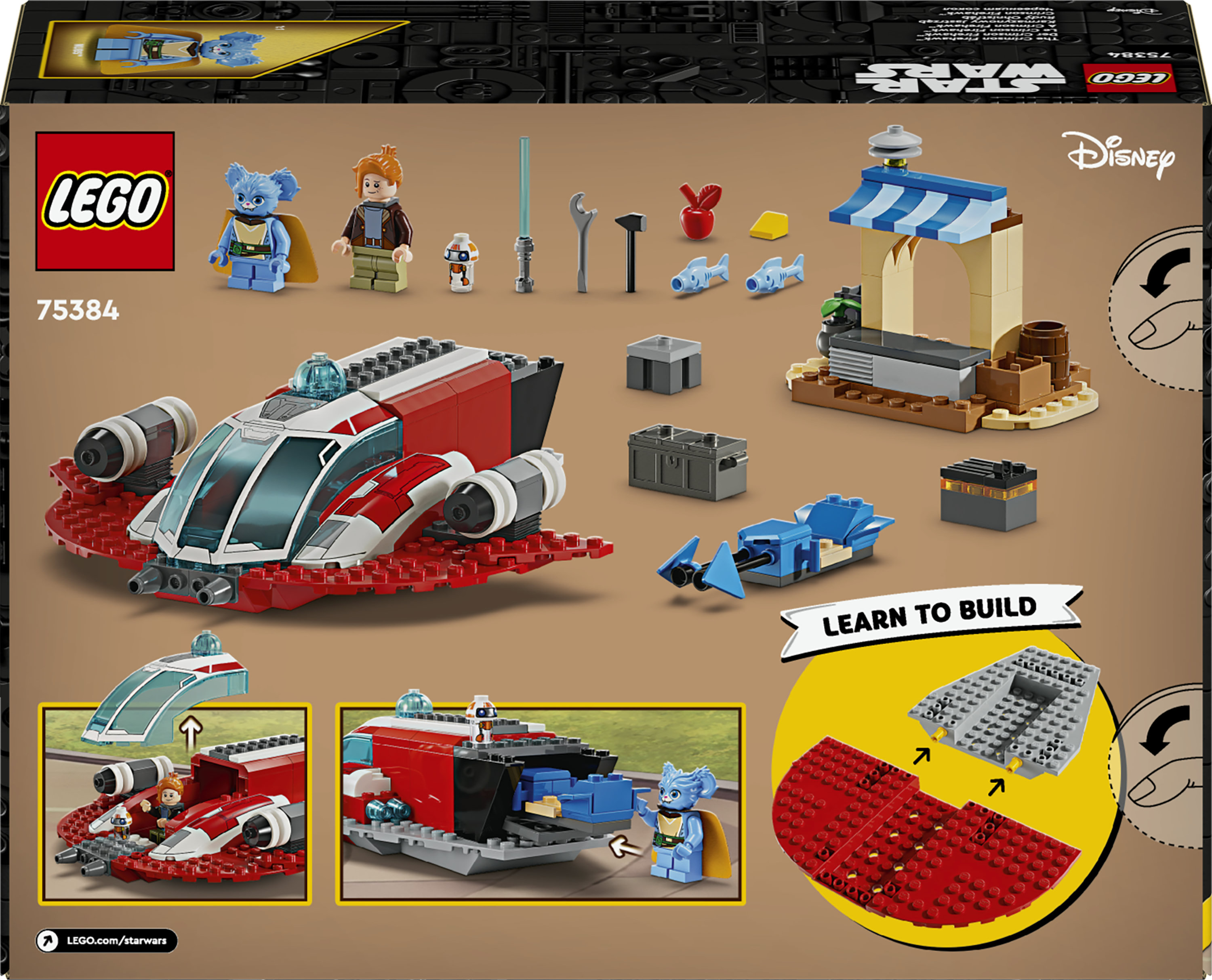 LEGO Star Wars 75384 The Crimson Firehawk, Starter Set con Astronave Giocattolo, Speeder Bike e 3 Personaggi, Regalo Bambini 4+