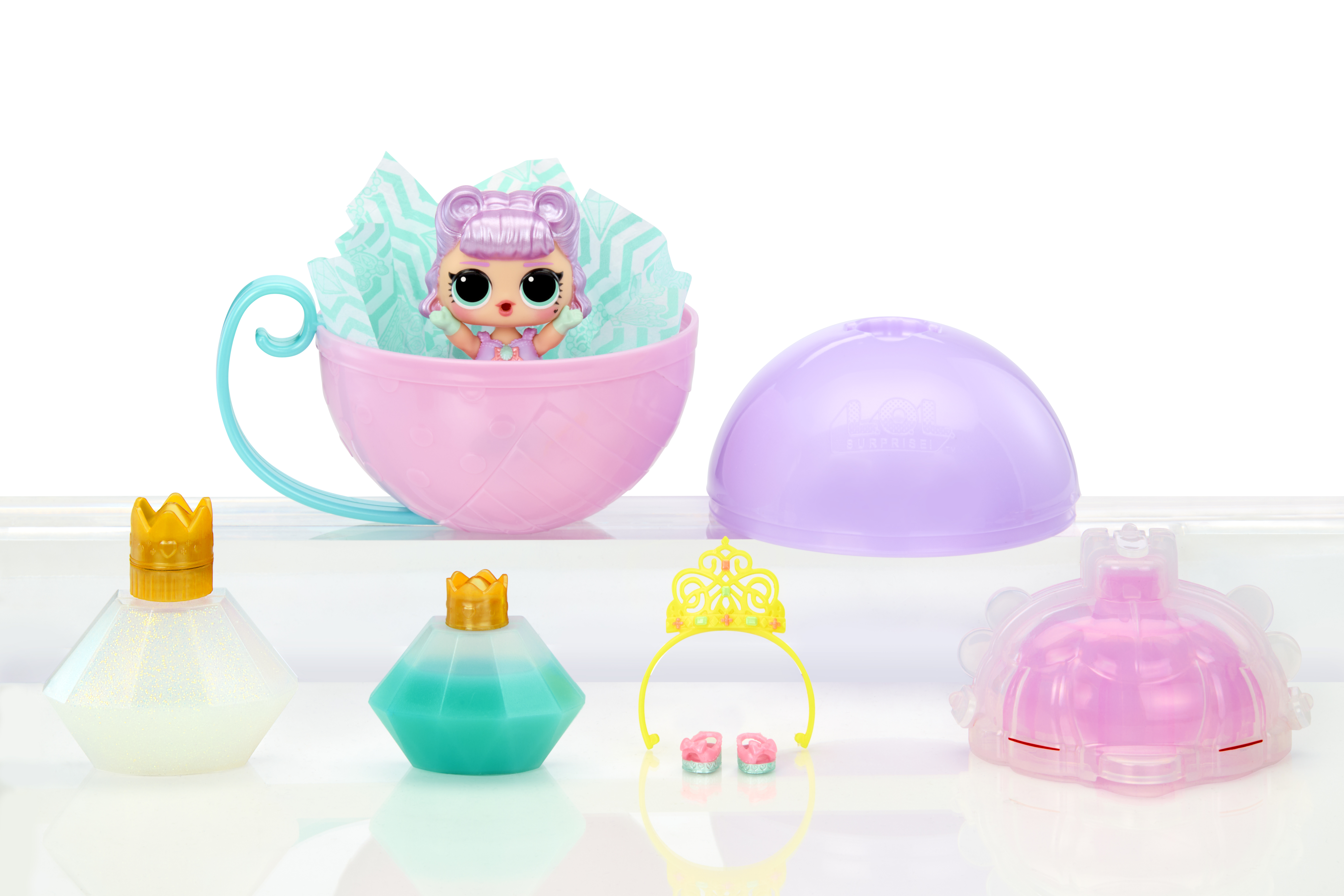 L.O.L. Surprise! Princess Tots - Include 1 Bambola, Confezione sorpresa, 2 Colori per Creare un Abito da Principessa, Colleziona Tutte le 8 Bambole