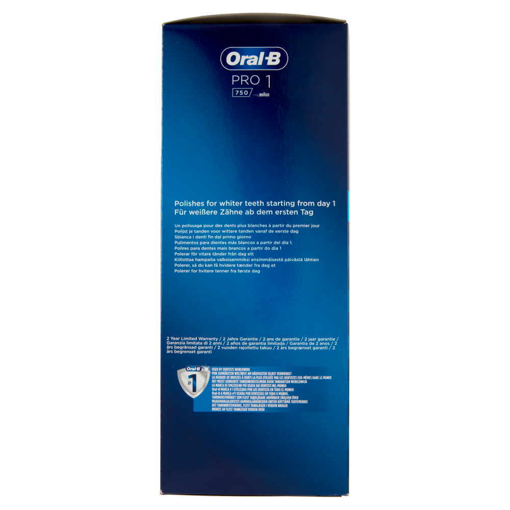Oral-B Power Spazzolino Elettrico Ricaricabile Pro 1 750 3D White Design Edition + Custodia Viaggio