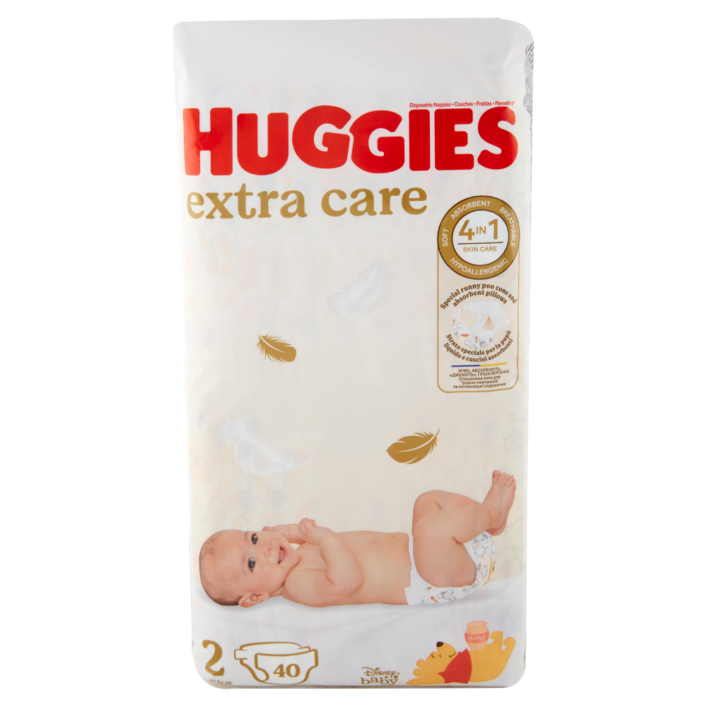 Huggies extra care Pannnolini 2 3-6 Kg 40 pz