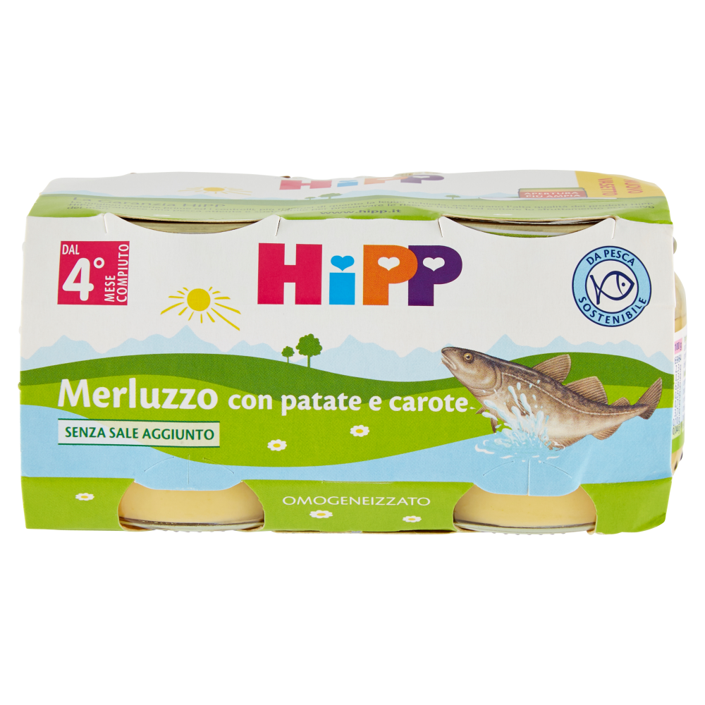 HiPP Merluzzo con patate e carote Omogeneizzato 2 x 80 g
