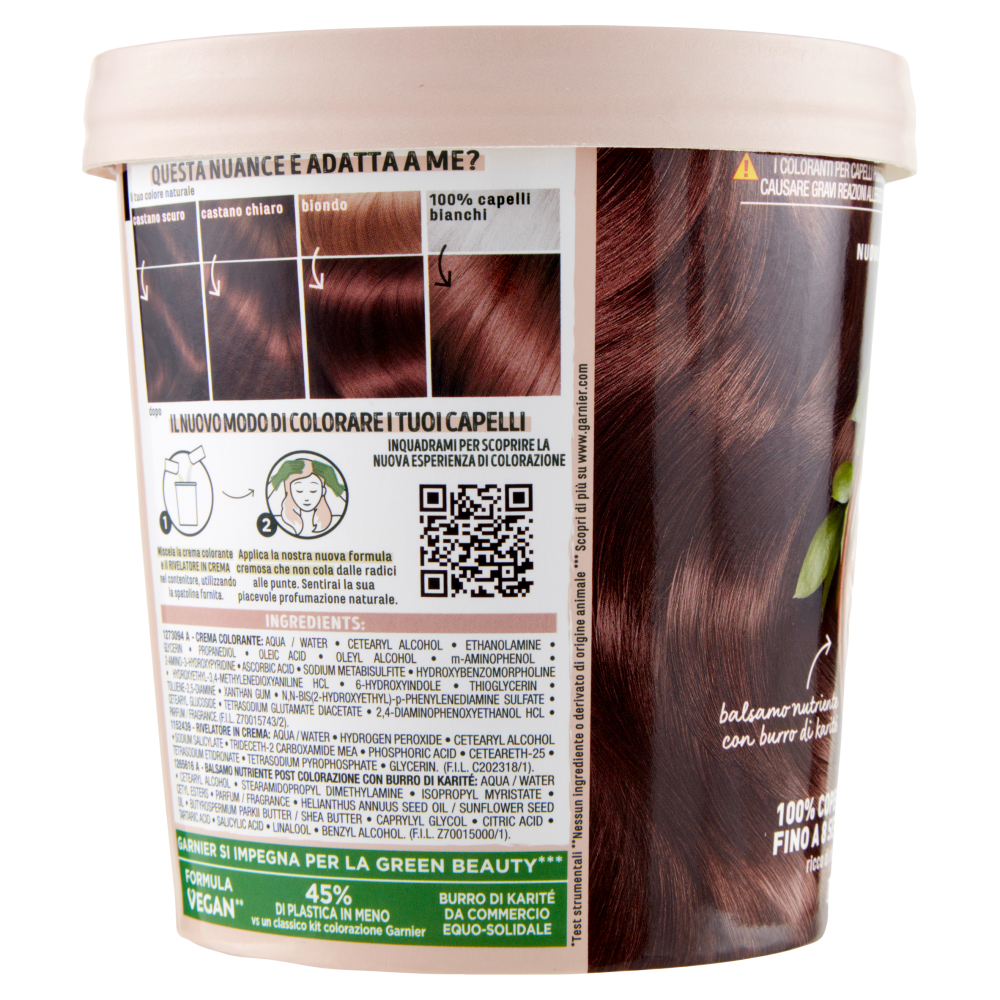 Garnier GOOD 5.0 Castano Moka, colorazione permanente senza ammoniaca, 90% di origine naturale