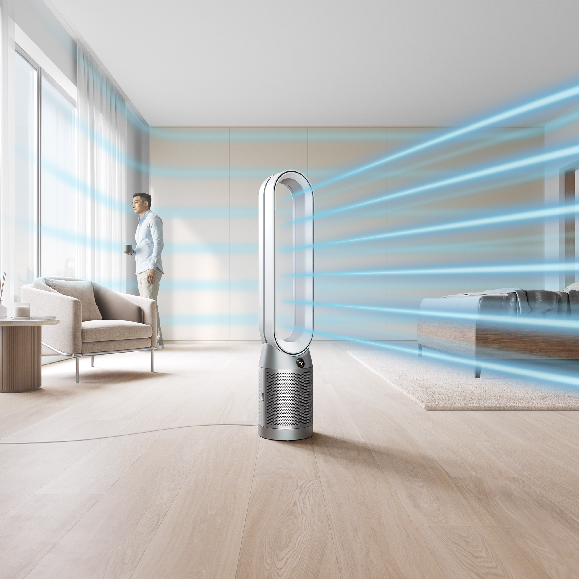Dyson Purifier Cool AutoReact 61,5 dB Nichel, Bianco