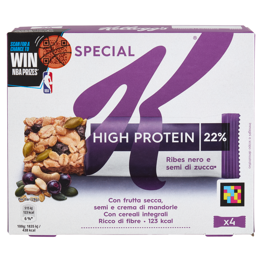 Kellogg's Special K High Protein 22% Ribes nero e semi di zucca 4 x 28 g