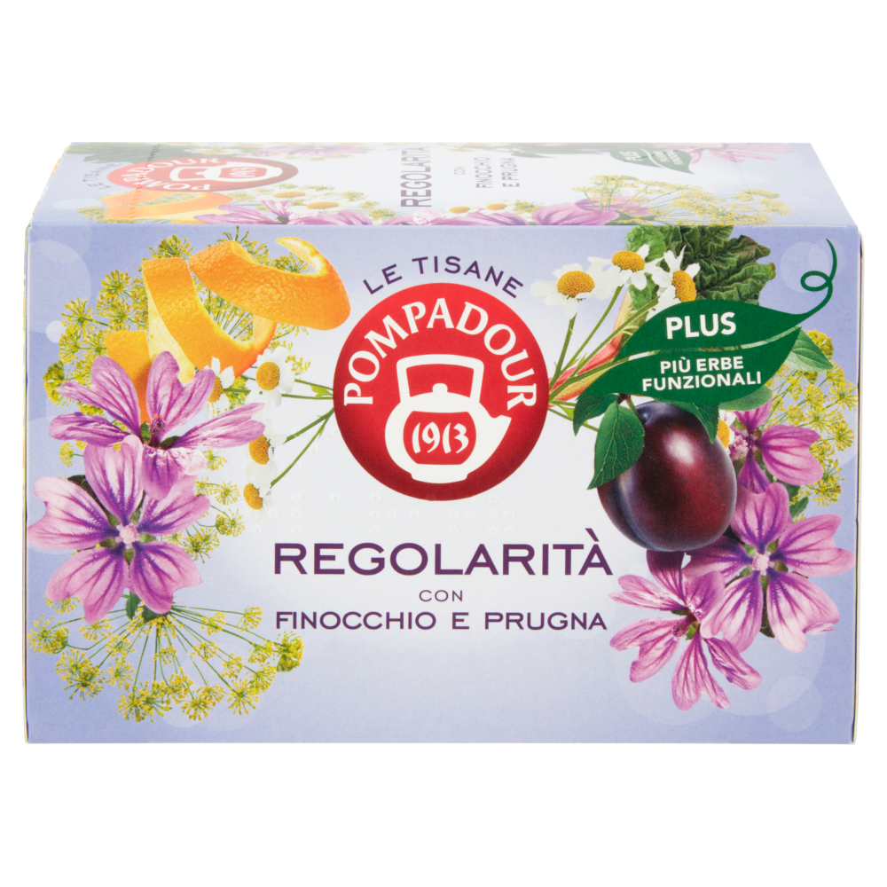 Pompadour Le Tisane Regolarit&agrave; con Finocchio e Prugna 18 x 2,2 g
