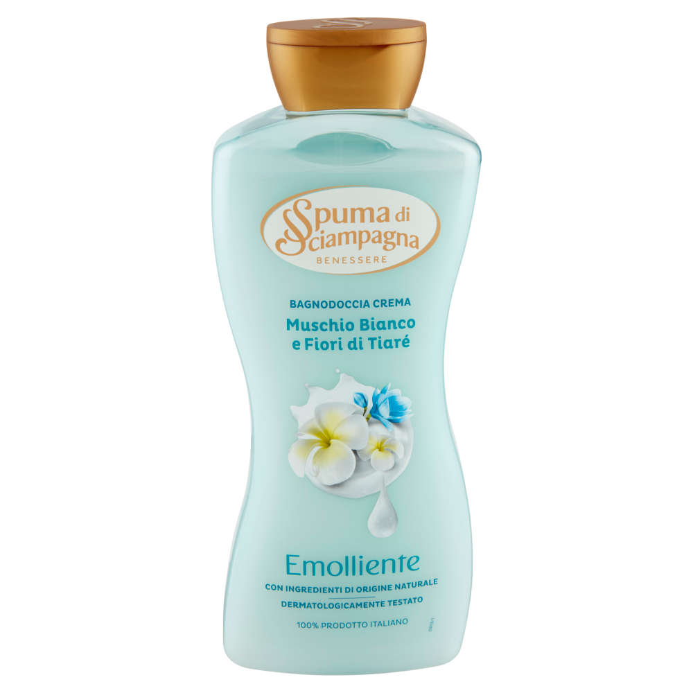 Spuma di Sciampagna Benessere Emolliente Bagnodoccia Crema Muschio Bianco e Fiori di Tiar&eacute; 650 ml
