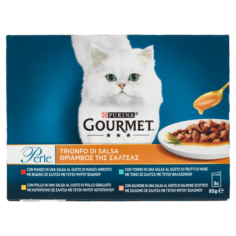 PURINA GOURMET Perle Trionfo di Salsa Manzo / Pollo / Tonno / Salmone 8 x 85 g