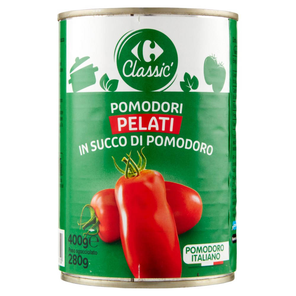 Carrefour Classic Pomodori Pelati in Succo di Pomodoro 400 g