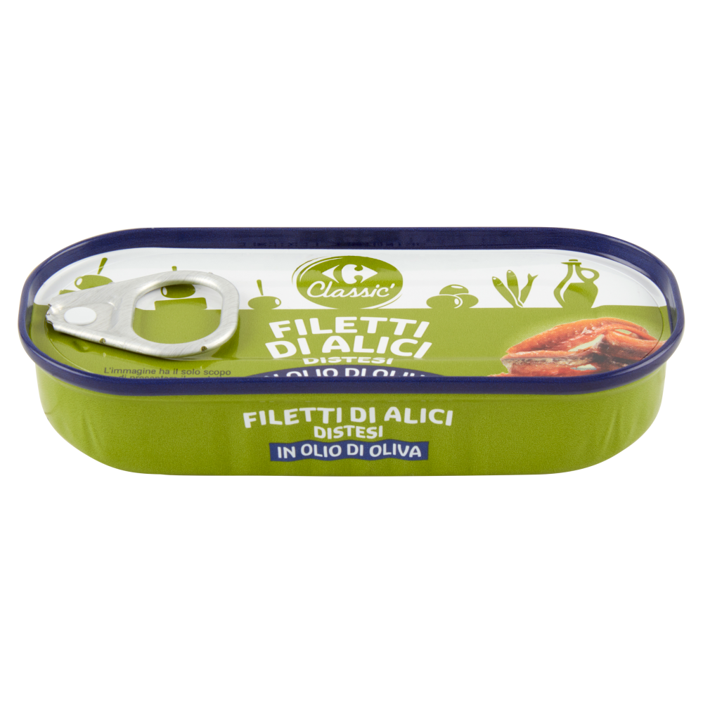 Carrefour Classic Filetti di Alici Distesi in Olio di Oliva 46 g