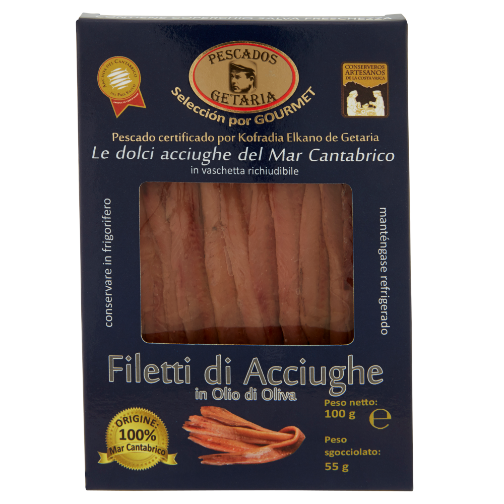 Pescados Getaria Filetti di Acciughe in Olio di Oliva 100 g