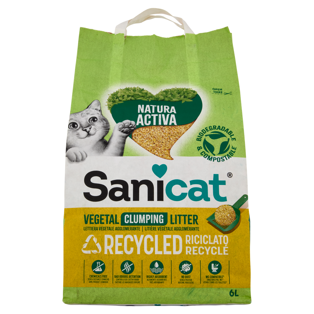 Sanicat Natura Activa Lettiera vegetale agglomerante 6 L