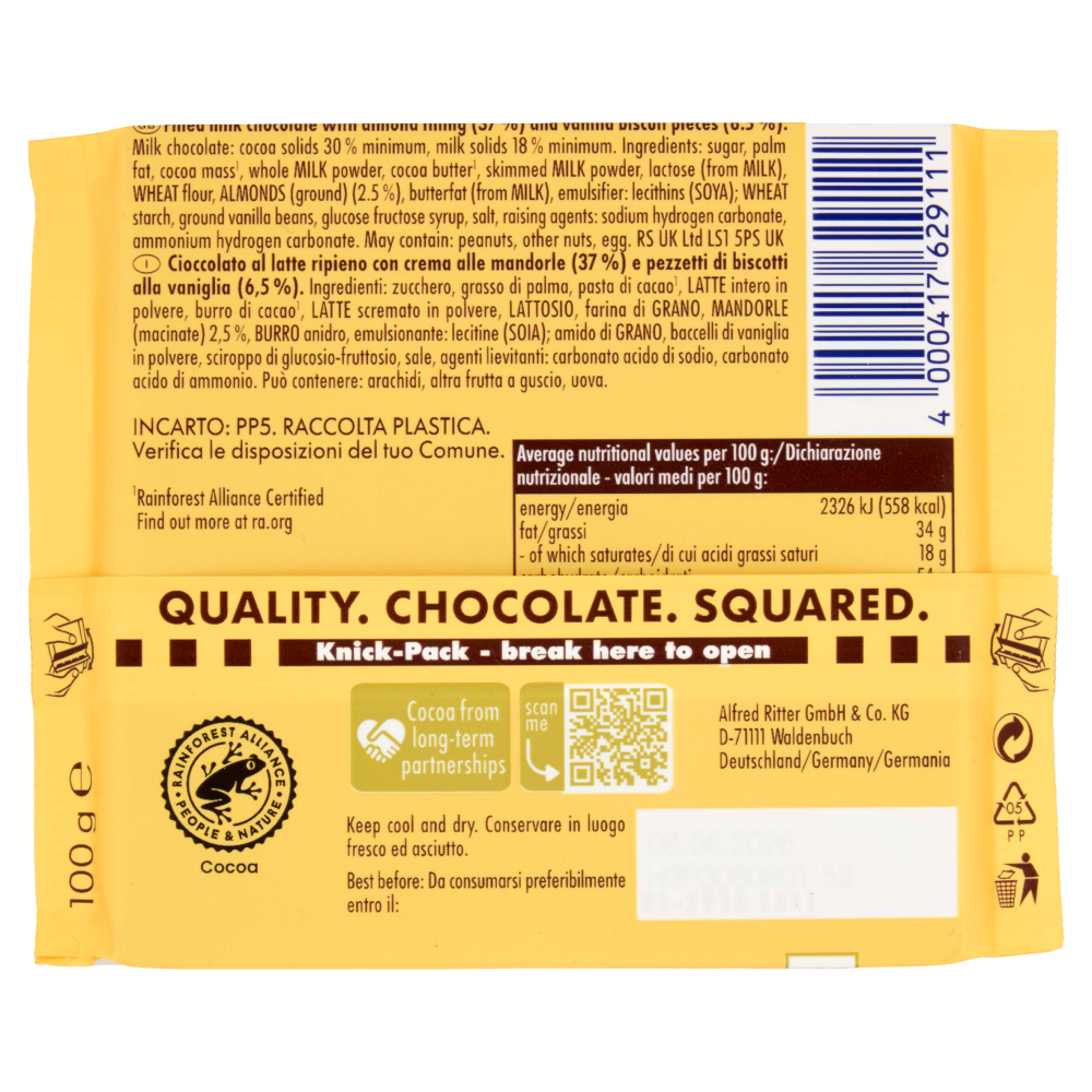 Ritter Sport Vanilla Crescents 100 g