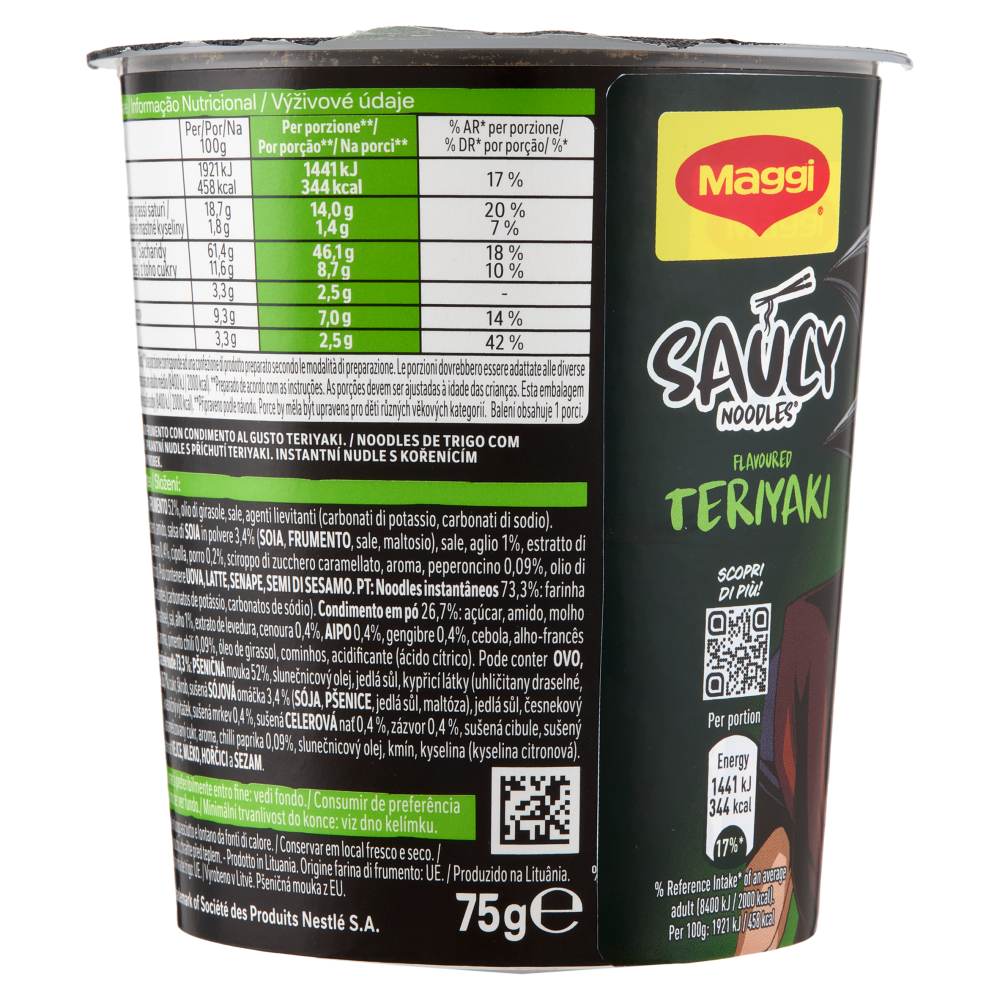 MAGGI Saucy Noodles Teriyaki 1 porzione Cup 75g