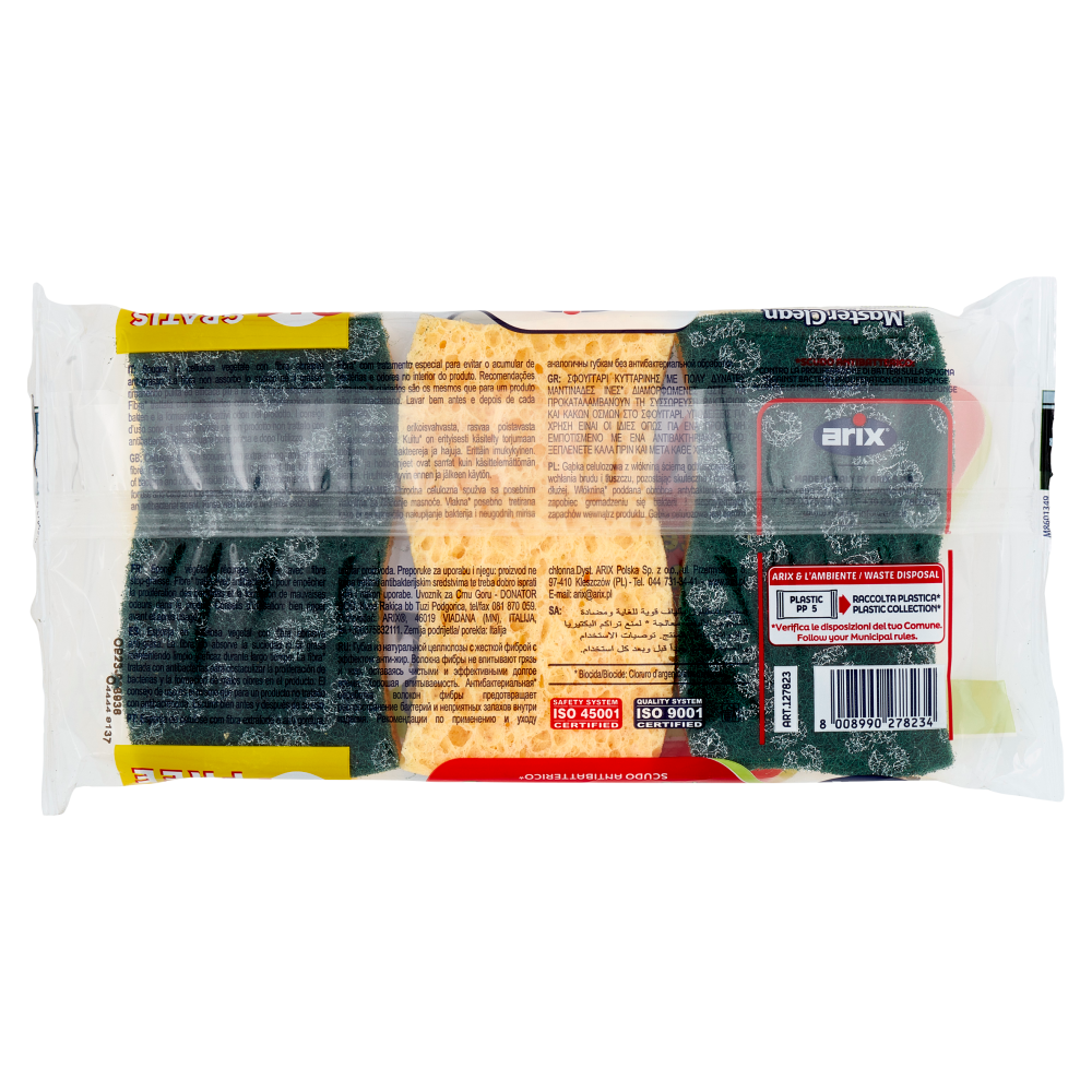 MasterClean Spugnaforte in Cellulosa 2 pz + 1 Gratis
