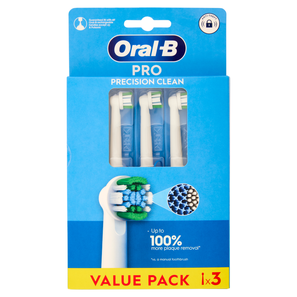 Oral-B Testine di Ricambio Pro Precision Clean per Spazzolino Elettrico Denti Ricaricabile 3 pz