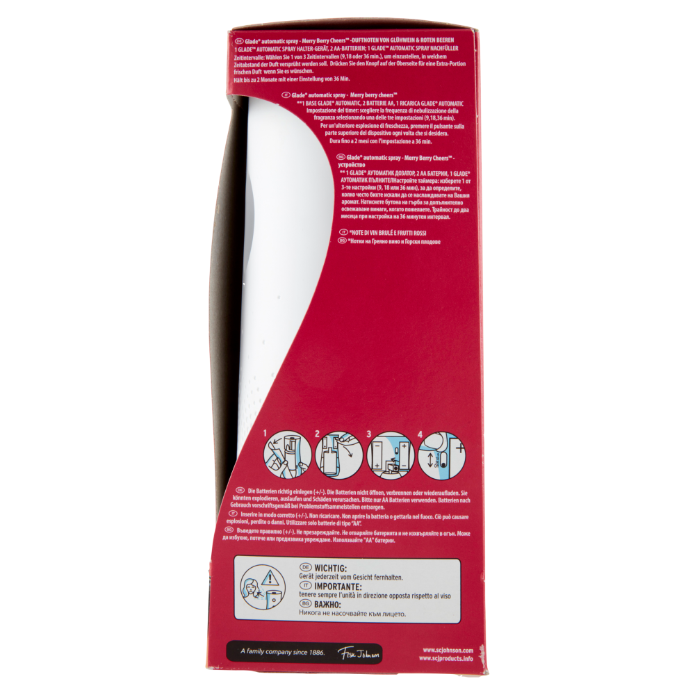 Glade Automatic Spray Profumatore Ambienti Diffusore con Ricarica Fragranza Merry Berry Cheers 269ml