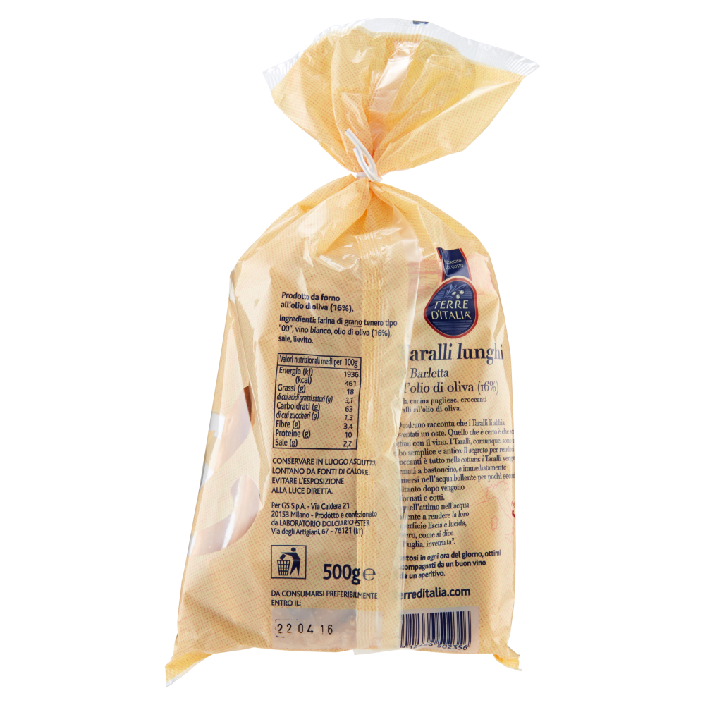 Terre d'Italia Taralli lunghi di Barletta 500 g