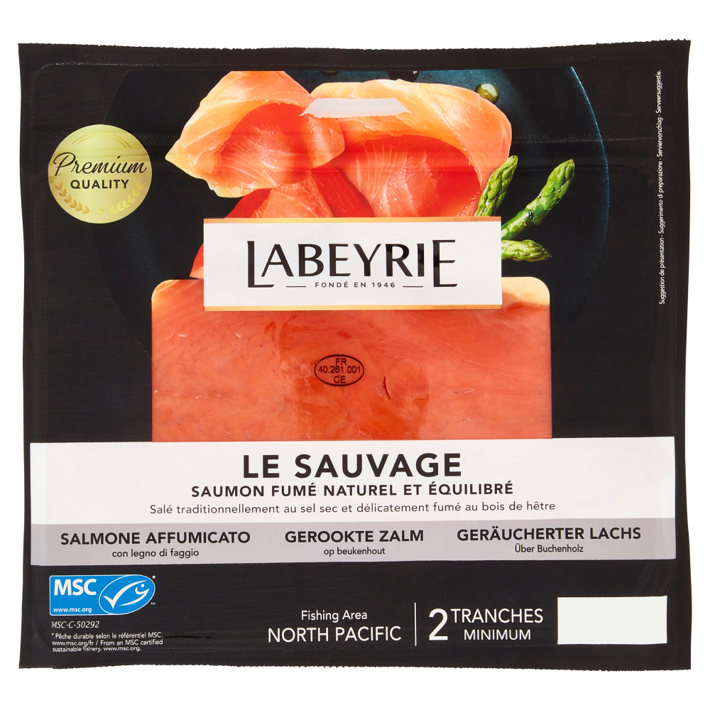 Labeyrie il Selvaggio Salmone Affumicato MSC, gusto Naturale 75 g