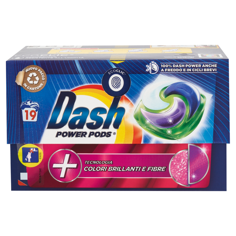 Dash Power Pods Detersivo Lavatrice Capsule, Tecnologia Colori