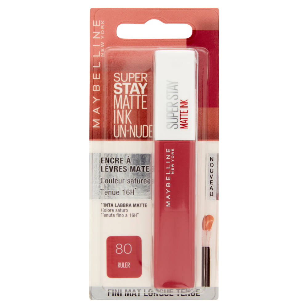 Maybelline New York Tinta Labbra SuperStay Matte Ink, a Lunga Tenuta, 80 Ruler