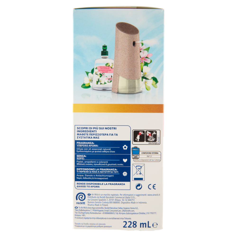 Air Wick Active Fresh Diffusore Automatico Bouquet di Gelsomini Profumatore per ambiente 228 ml
