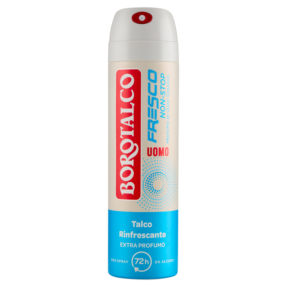 Borotalco Uomo Fresco Non-Stop Profumo di Legni Oceanici Deo Spray 150 ml