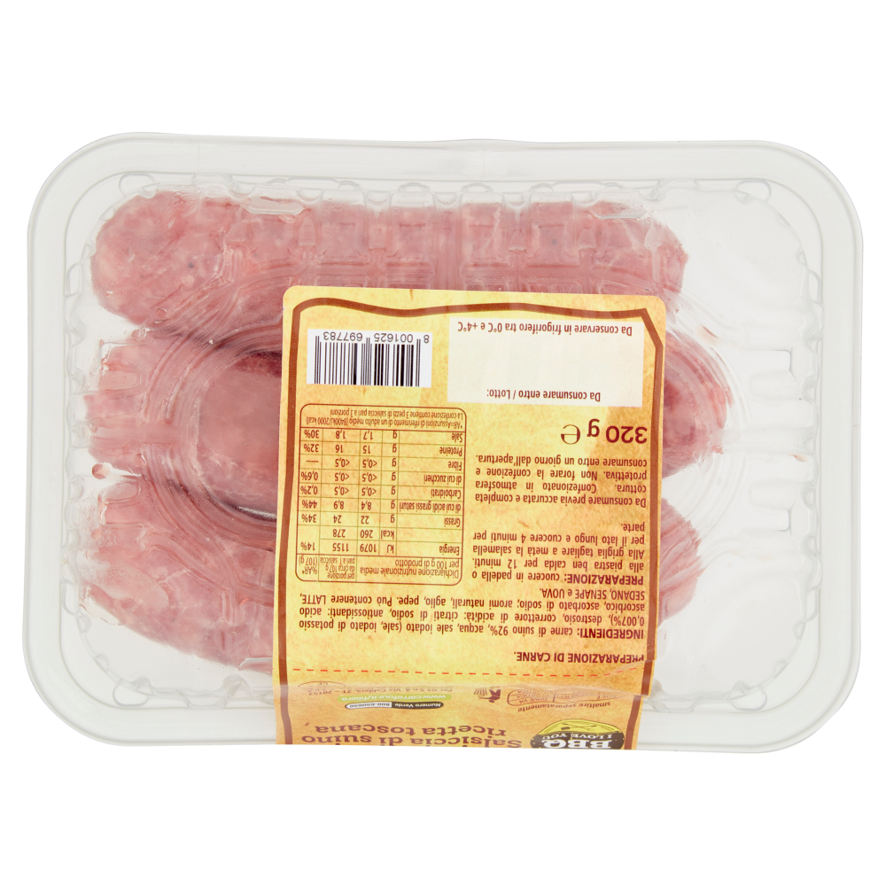 BBQ Salsiccia di suino ricetta toscana 3 x 107 g