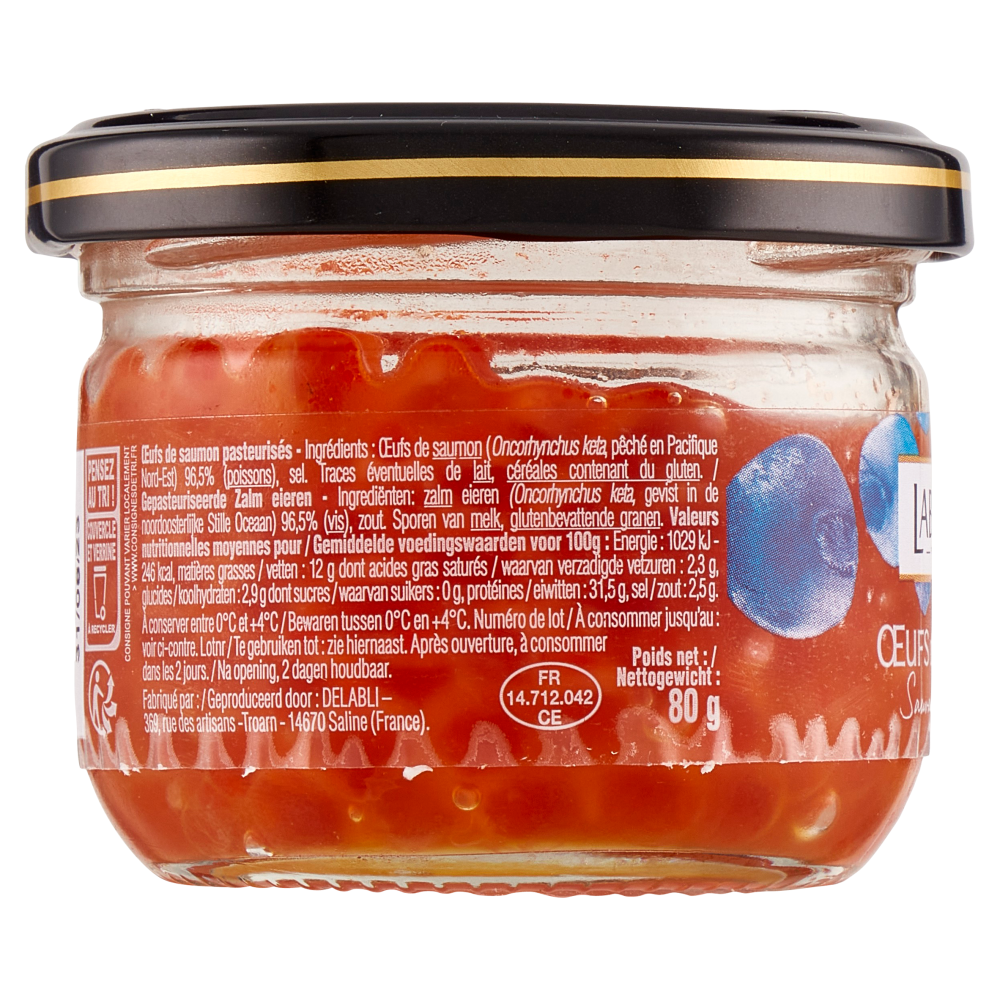 Labeyrie Uova di Salmone Keta del Pacifico 80 g