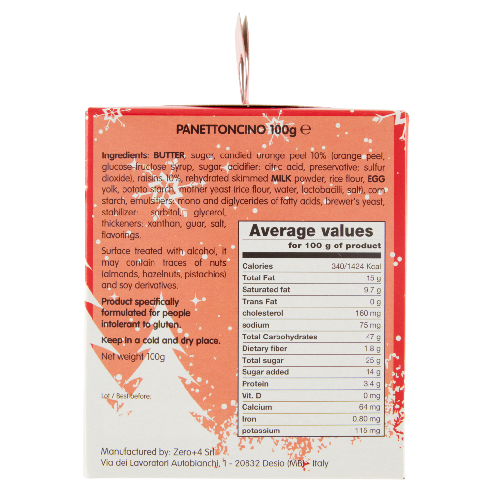 Panettoncino senza glutine 100 g