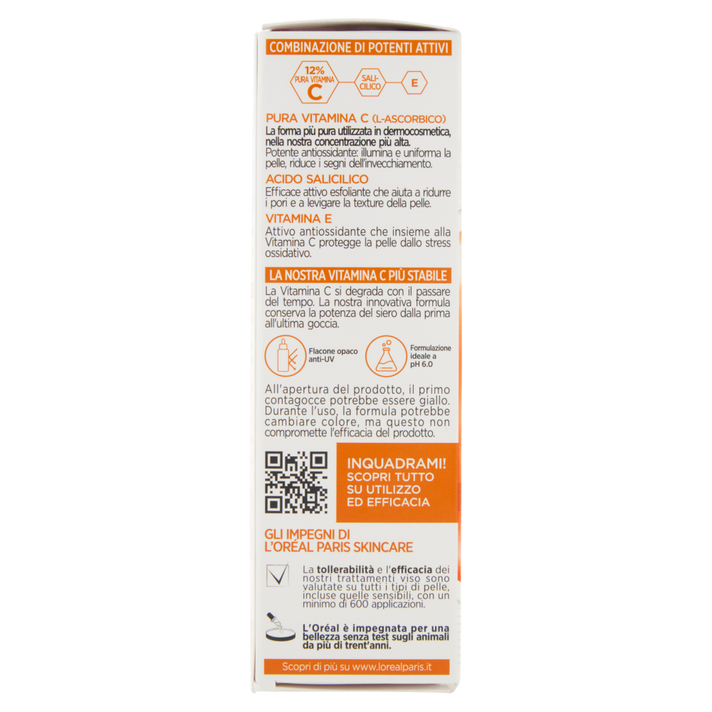 L'Oréal Paris Revitalift Clinical 12% Pura Vitamina C + E + Acido Salicilico Siero, 30 ml