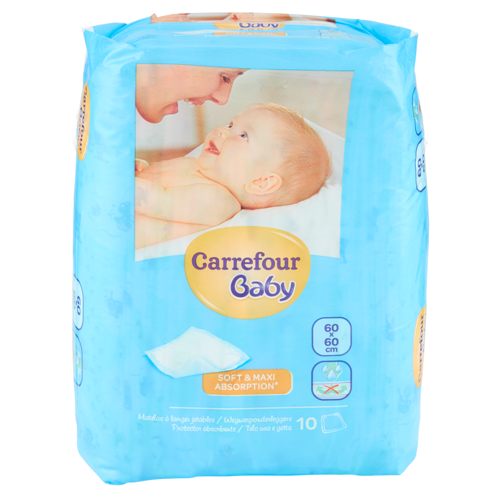 Carrefour Baby Telo usa e getta 60x60 10 pezzi