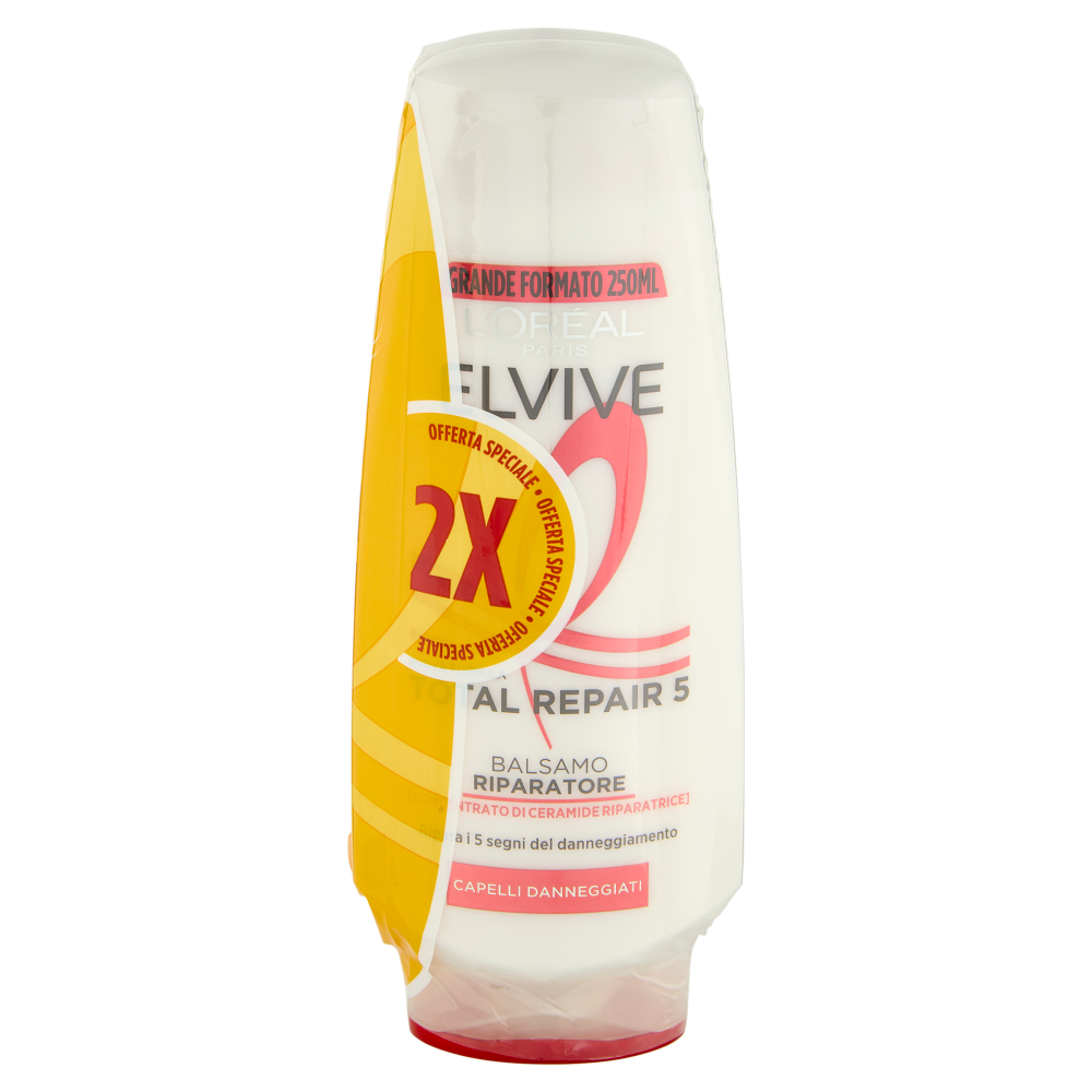 Elvive Total Repair 5 Balsamo Riparatore, per Capelli Danneggiati, 2 x 250 ml