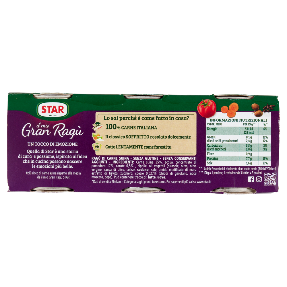 Star il mio Gran Ragù Extra Gusto 3 x 100 g