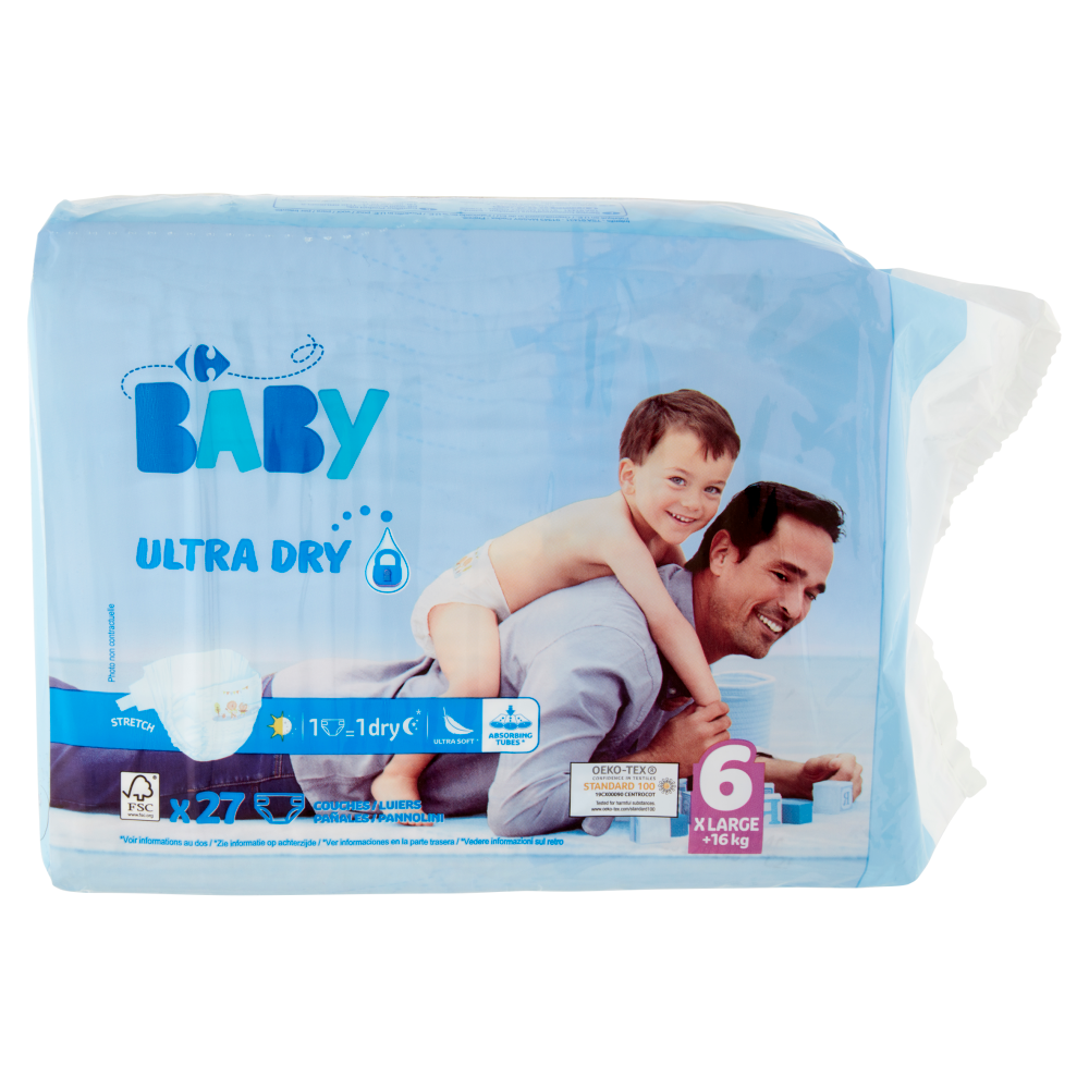 Carrefour Baby Ultra Dry Pannolini 6 X Large +16 kg 27 pz