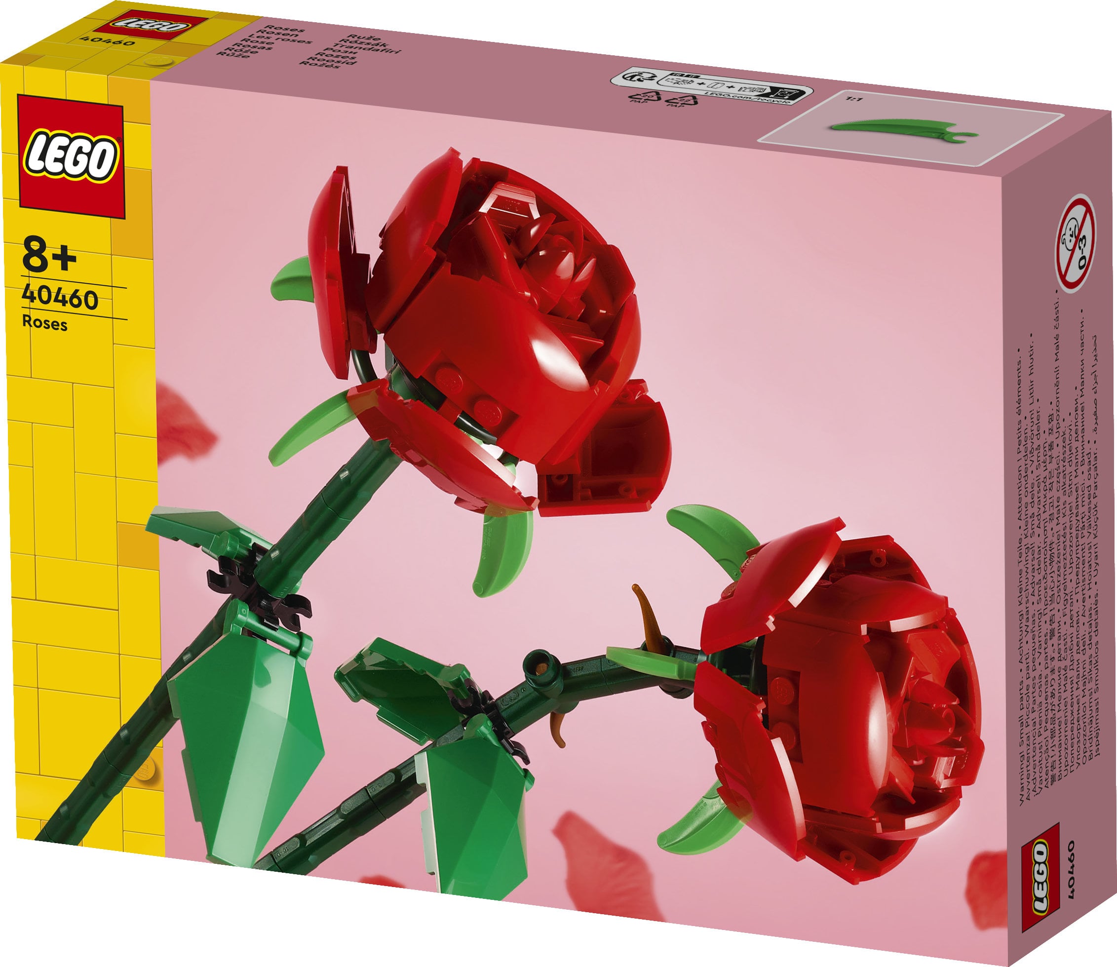 LEGO Botanicals 40460 Rose, Fiori Finti Compatibile con Bouquet di Fiori Artificiali, Regalo Donna, Uomo, Bambine e Bambini 8+