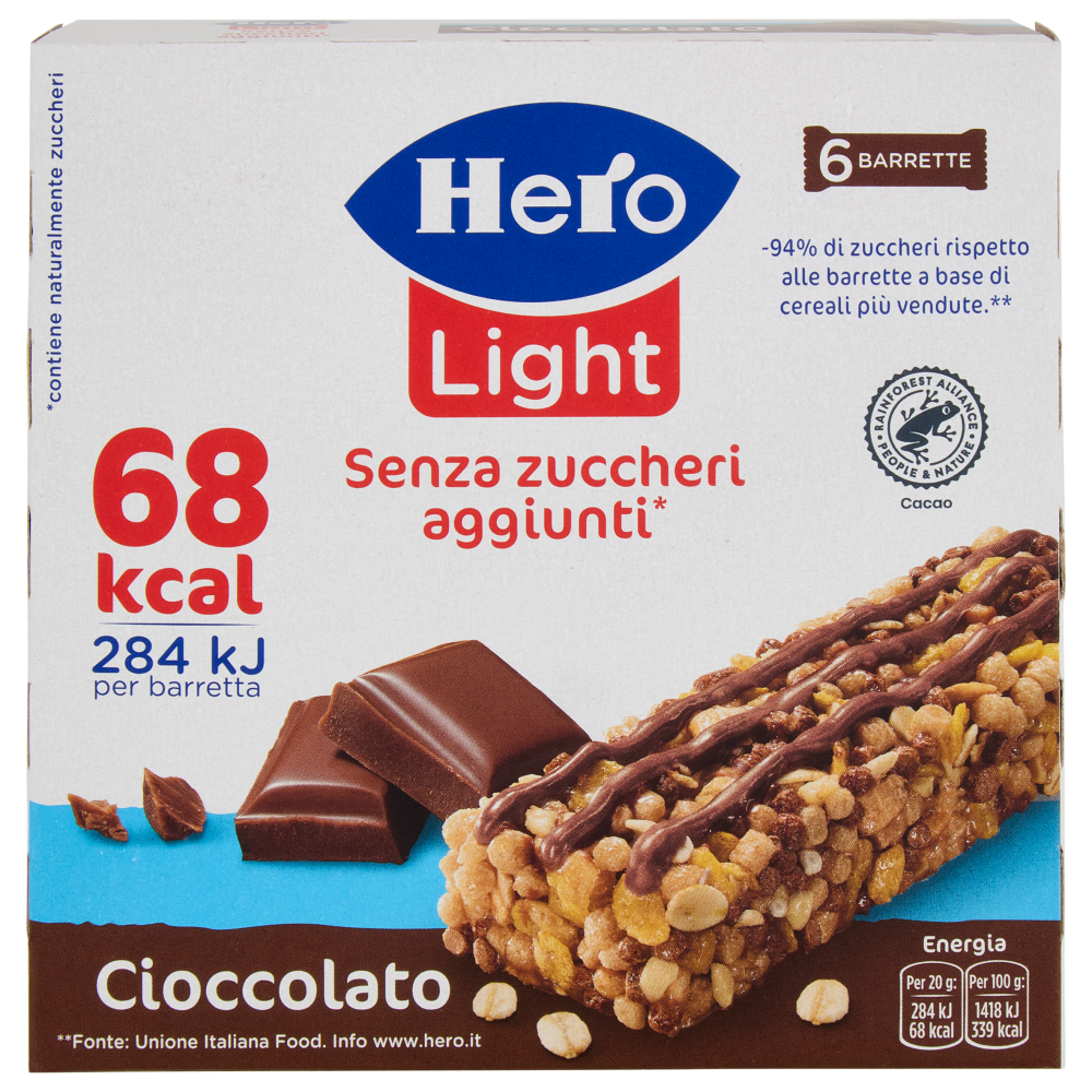 Hero Light Barrette Cioccolato 6 x 20 g