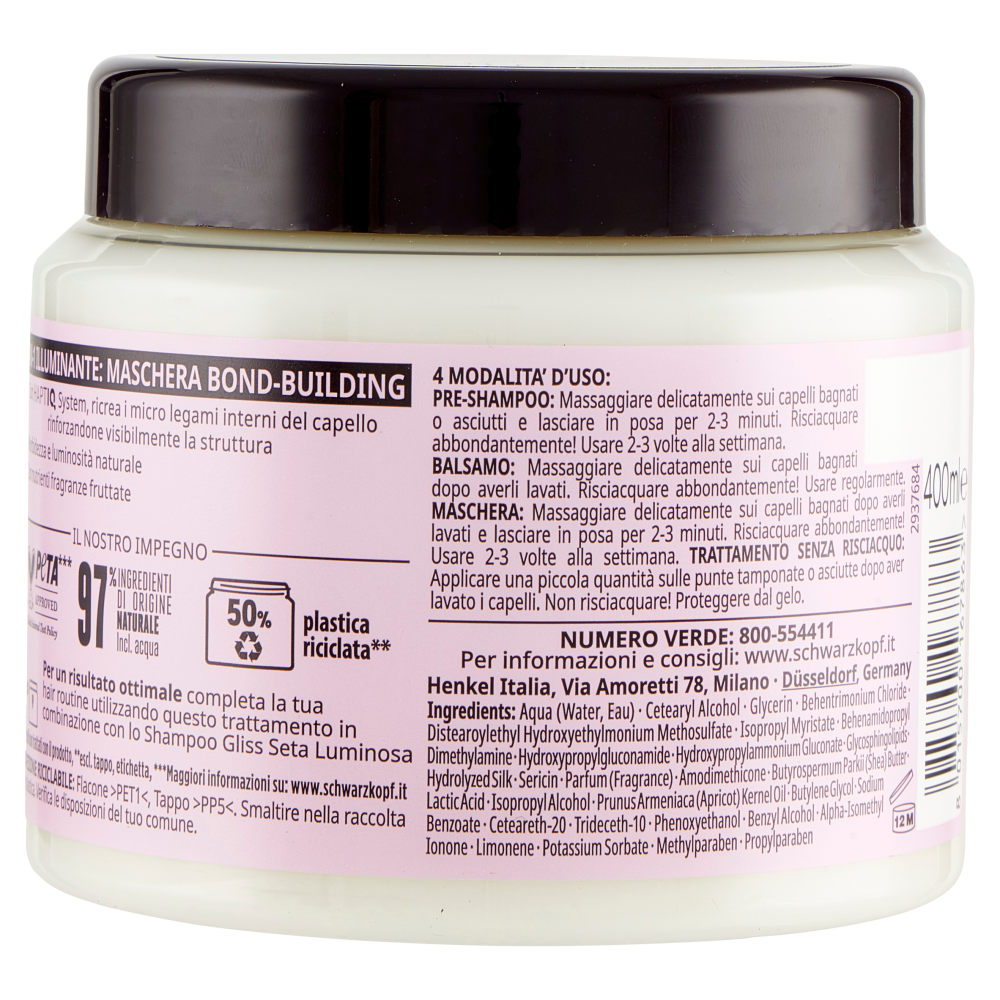 Gliss 4-in-1 Illuminante Maschera Bond-Building per Capelli 400 ml
