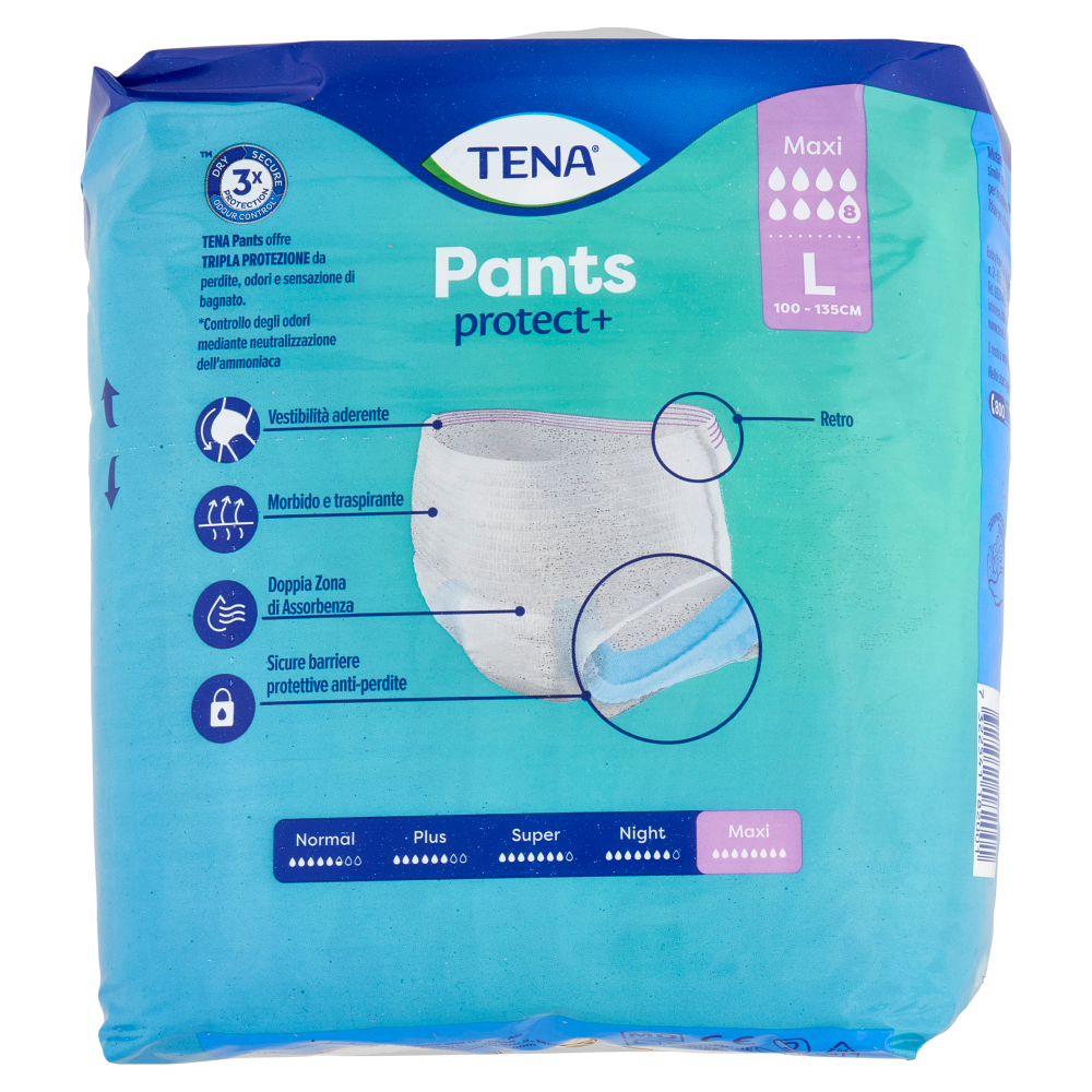 Tena Pants protect+ Maxi L 8 pz