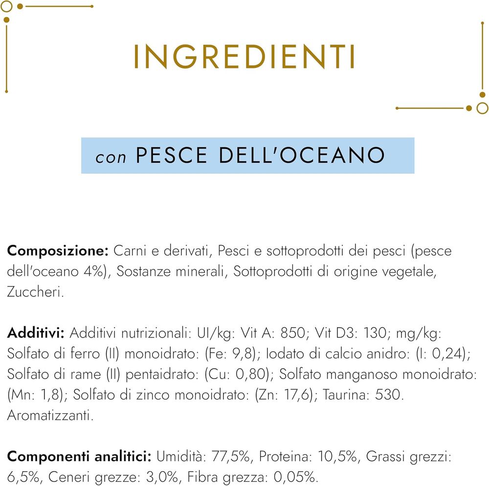 GOURMET Gold Cibo Umido per Gatti Adulti, Mousse con Pesce dell'Oceano, lattina da 85g