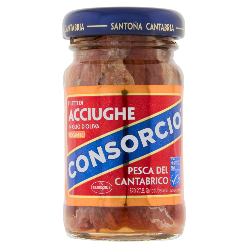Consorcio Fletti di Acciughe in Olio d'Oliva Piccante 65 g