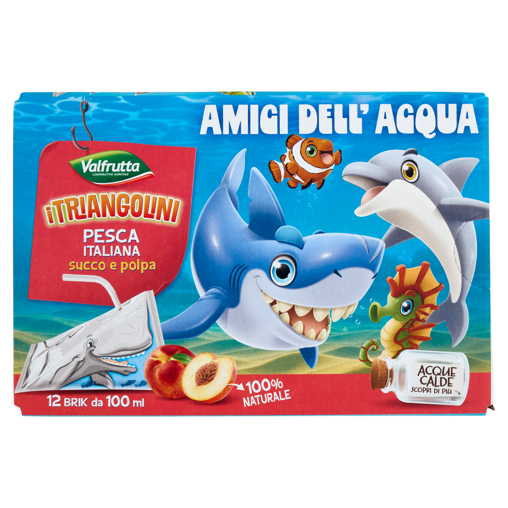 Valfrutta i Triangolini Pesca Italiana succo e polpa Brik 