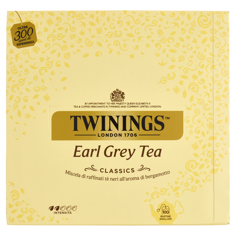 Twinings Earl Grey T&egrave; Nero al sapore di Bergamotto 100 filtri The 200 g