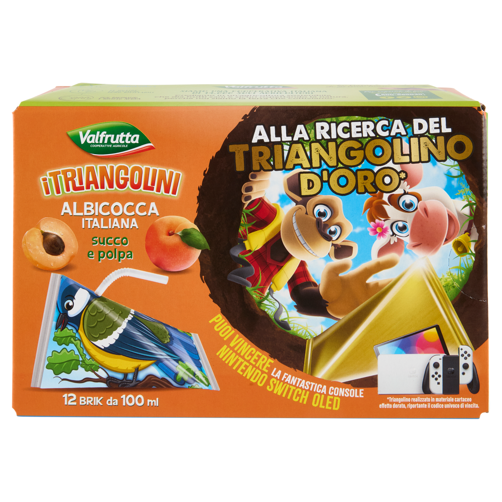 Valfrutta i Triangolini Albicocca Italiana succo e polpa Brik 12 x 100 ml