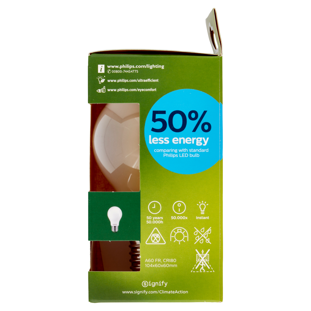 Philips Led Goccia Vetro Smerigliato 100W E27 4000K 