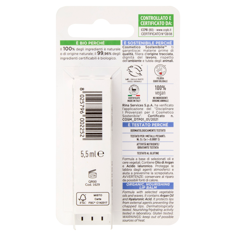 I Provenzali Bio Balsamo Labbra Biologico Argan 5,5 ml