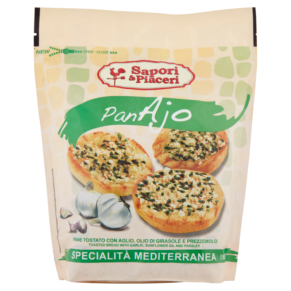 Sapori & Piaceri PanAjo Pane Tostato con Aglio, Olio di Girasole e Prezzemolo 150 g