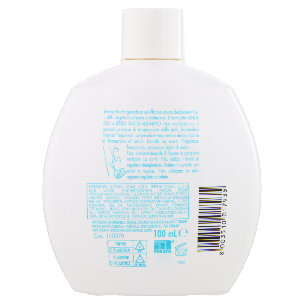 Breeze Neutro Deodorante Profumato 48h 100 mL
