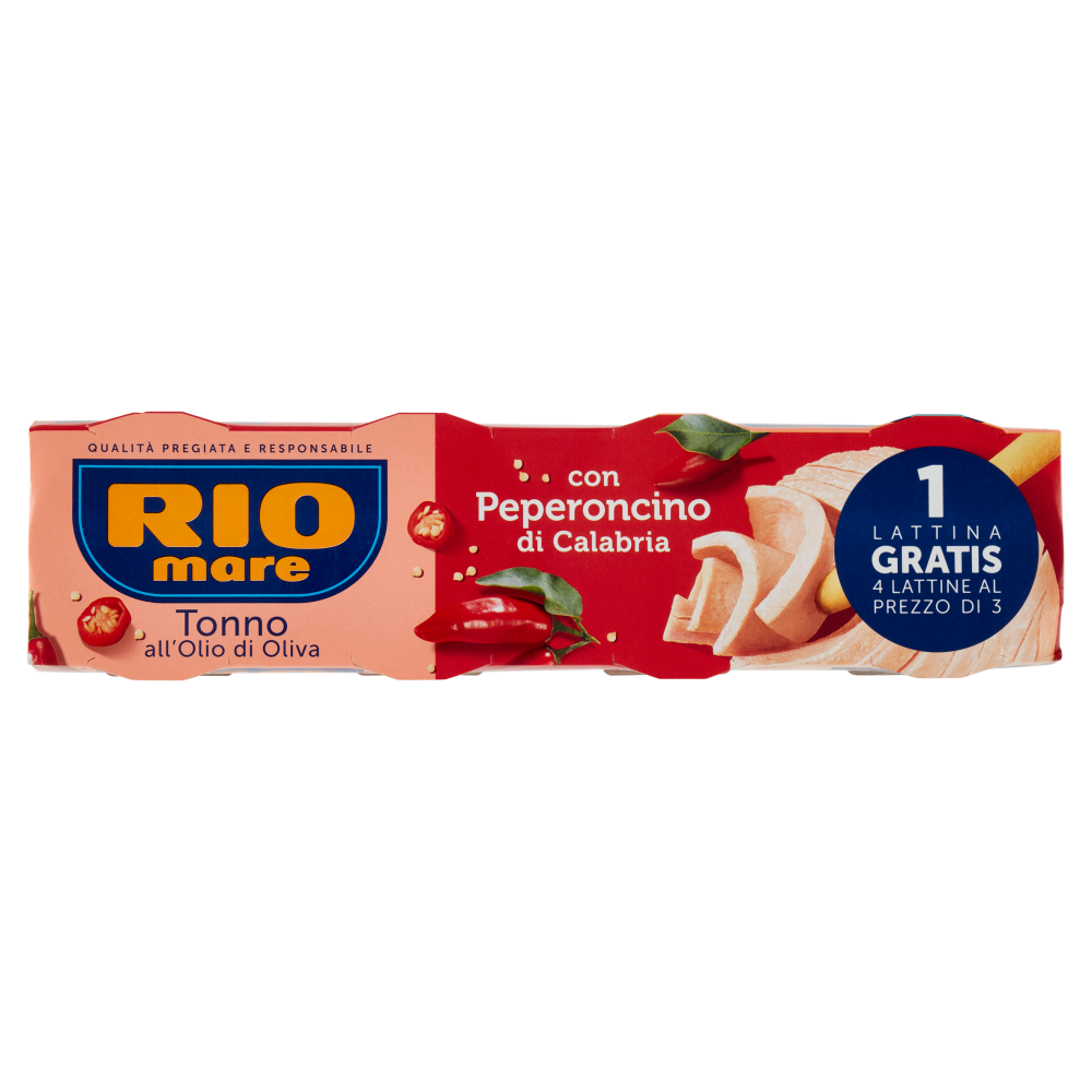 Rio mare Tonno all'Olio di Oliva con Peperoncino di Calabria 4 x 80 g